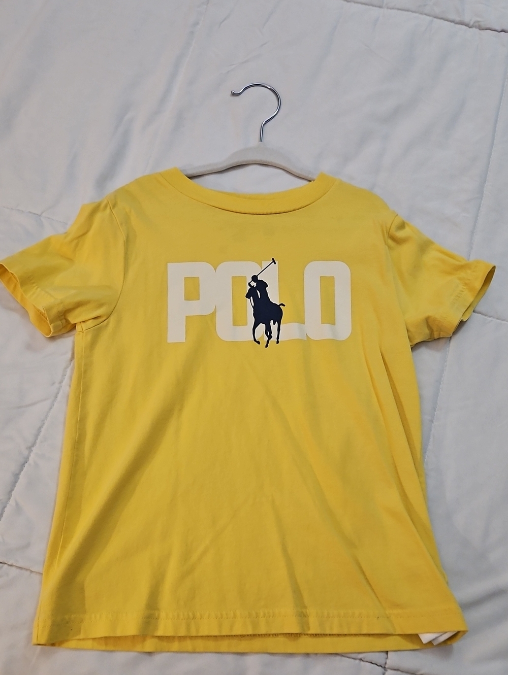 Polo by Ralph Lauren Yellow Tee with White Logo and Navy Pony